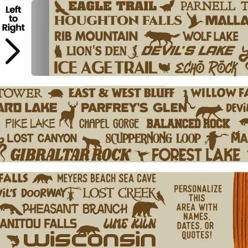 Best Wisconsin Trails Themed Walking Stick - EmBlaze Your Trail