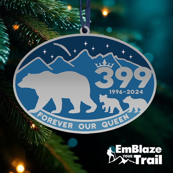 399 GRIZZLY BEAR "FOREVER OUR QUEEN" ORNAMENT