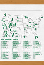 XL Personalized U.S. National Park Bucket List Map on Canvas