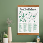 XL Personalized U.S. National Park Bucket List Map on Canvas