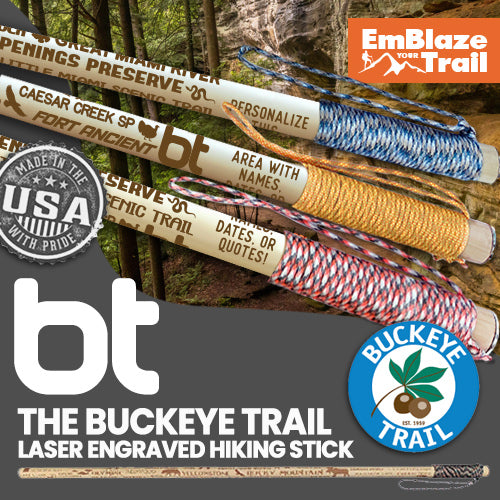 Buckeye Trail Themed Hiking-Walking Stick