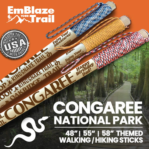 Congaree National Park Themed Walking Stick and Hiking Stick
