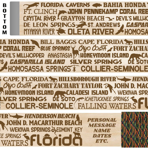 Florida State Parks Themed Walking Stick and Hiking Stick