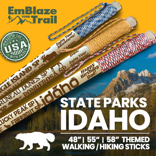 Idaho State Parks Themed Walking Stick and Hiking Stick