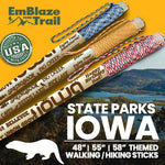 Iowa State Parks Themed Walking Stick and Hiking Stick