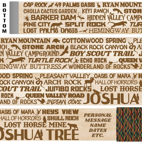 Joshua Tree National Park Themed Walking Stick and Hiking Stick