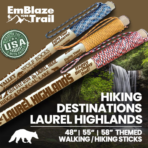 Laurel Highlands - Themed Hiking-Walking Stick