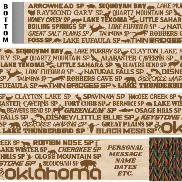 Oklahoma State Parks Themed Walking Stick and Hiking Stick