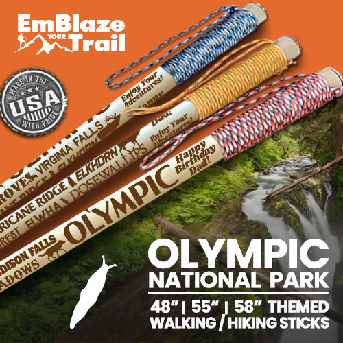 Olympic National Park Themed Walking Stick and Hiking Stick