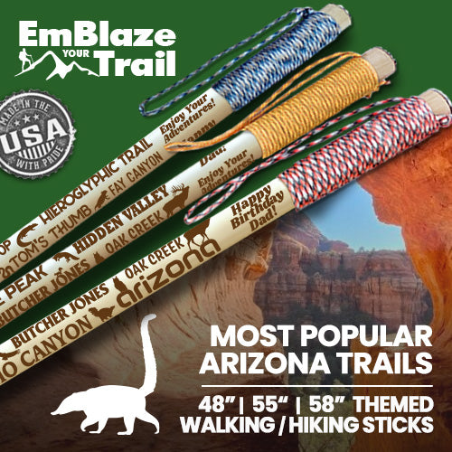Best Arizona Trails Themed Hiking-Walking Stick