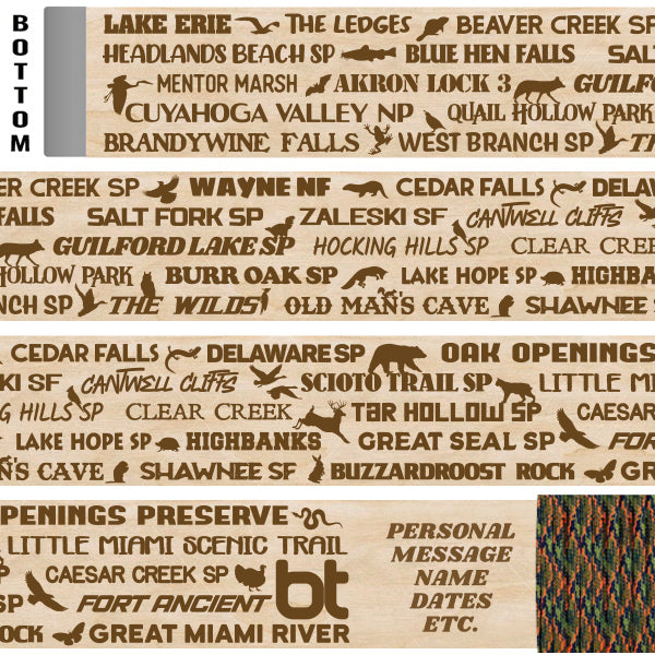 Buckeye Trail Themed Hiking-Walking Stick