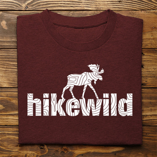 Hike Wild Moose Topography - Hiking T-Shirt - EmBlaze Your Trail