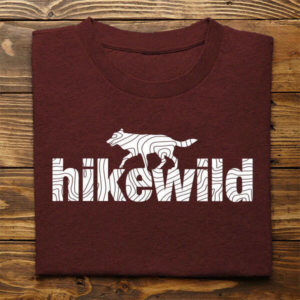 Hike Wild Wolf Topography - Hiking T-Shirt - EmBlaze Your Trail