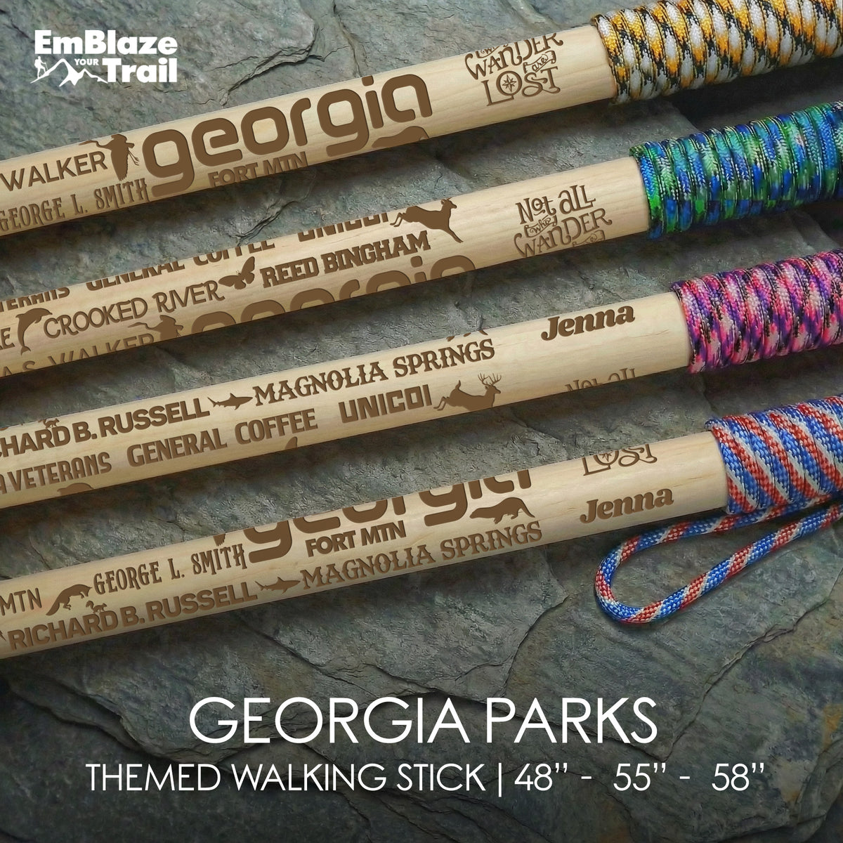 Georgia State Parks Themed Walking Stick