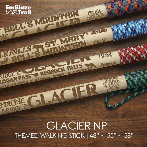 Glacier National Park Themed Walking Stick