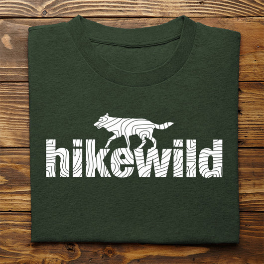 Hike Wild Wolf Topography - Hiking T-Shirt - EmBlaze Your Trail