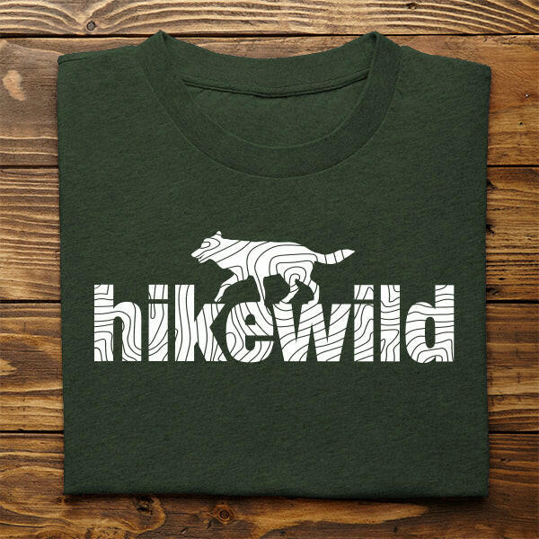 Hike Wild Wolf Topography - Hiking T-Shirt - EmBlaze Your Trail