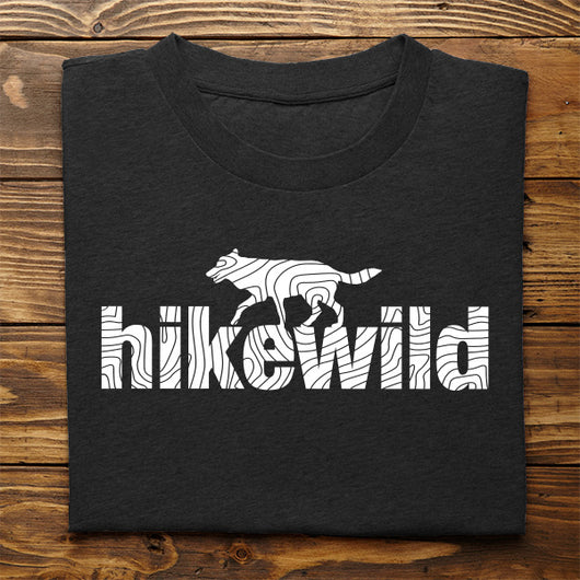 Hike Wild Wolf Topography - Hiking T-Shirt - EmBlaze Your Trail
