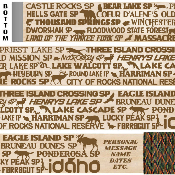 Idaho State Parks Themed Walking Stick and Hiking Stick
