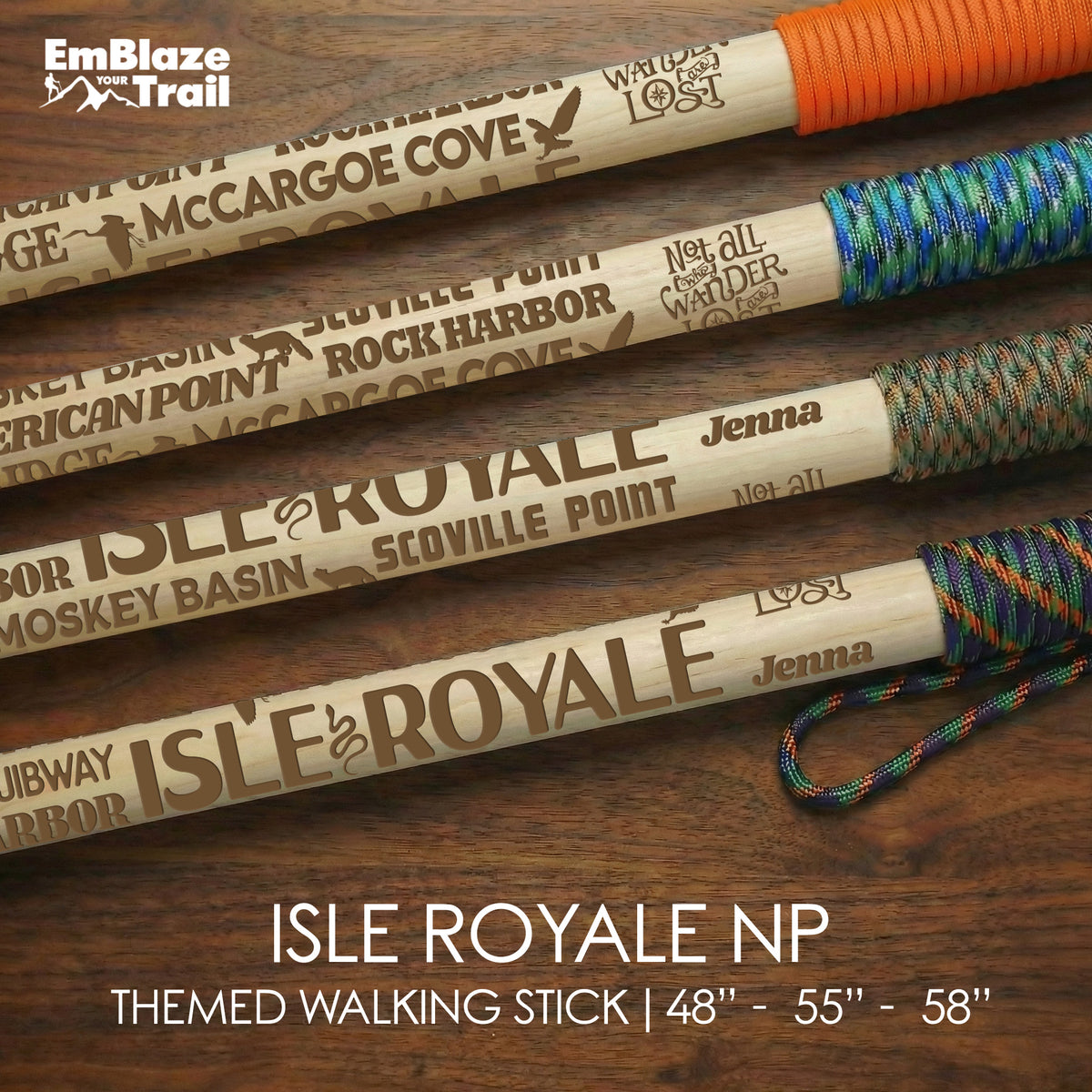 Isle Royale National Park Themed Walking Stick