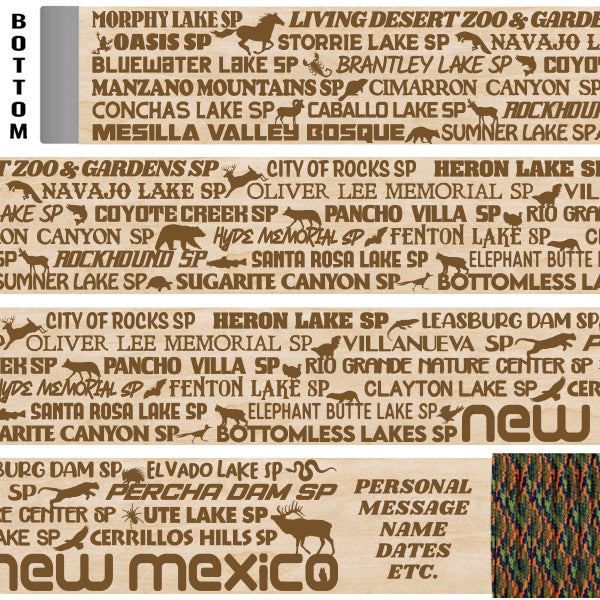 New Mexico State Parks Themed Walking Stick and Hiking Stick