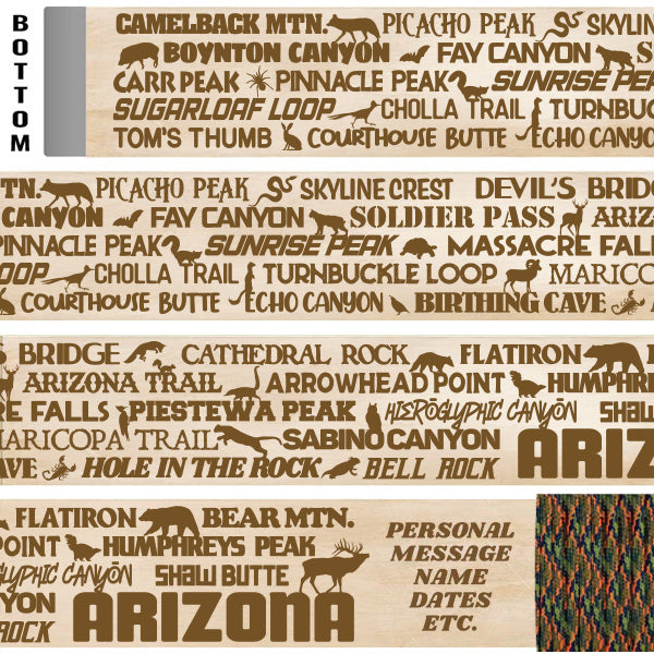 Popular Arizona Trails Themed Walking Stick