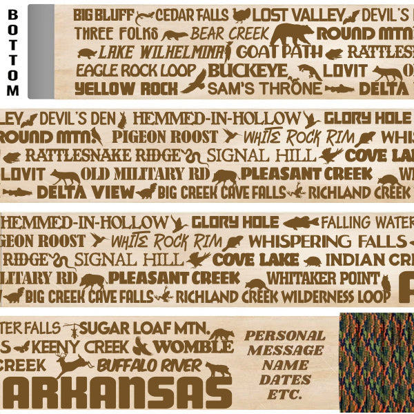 Popular Arkansas Trails Themed Walking Stick