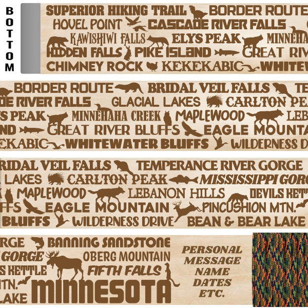 Popular Minnesota Trails Themed Walking Stick