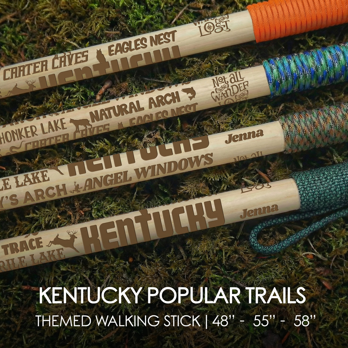 Popular Kentucky Trails Themed Walking Stick
