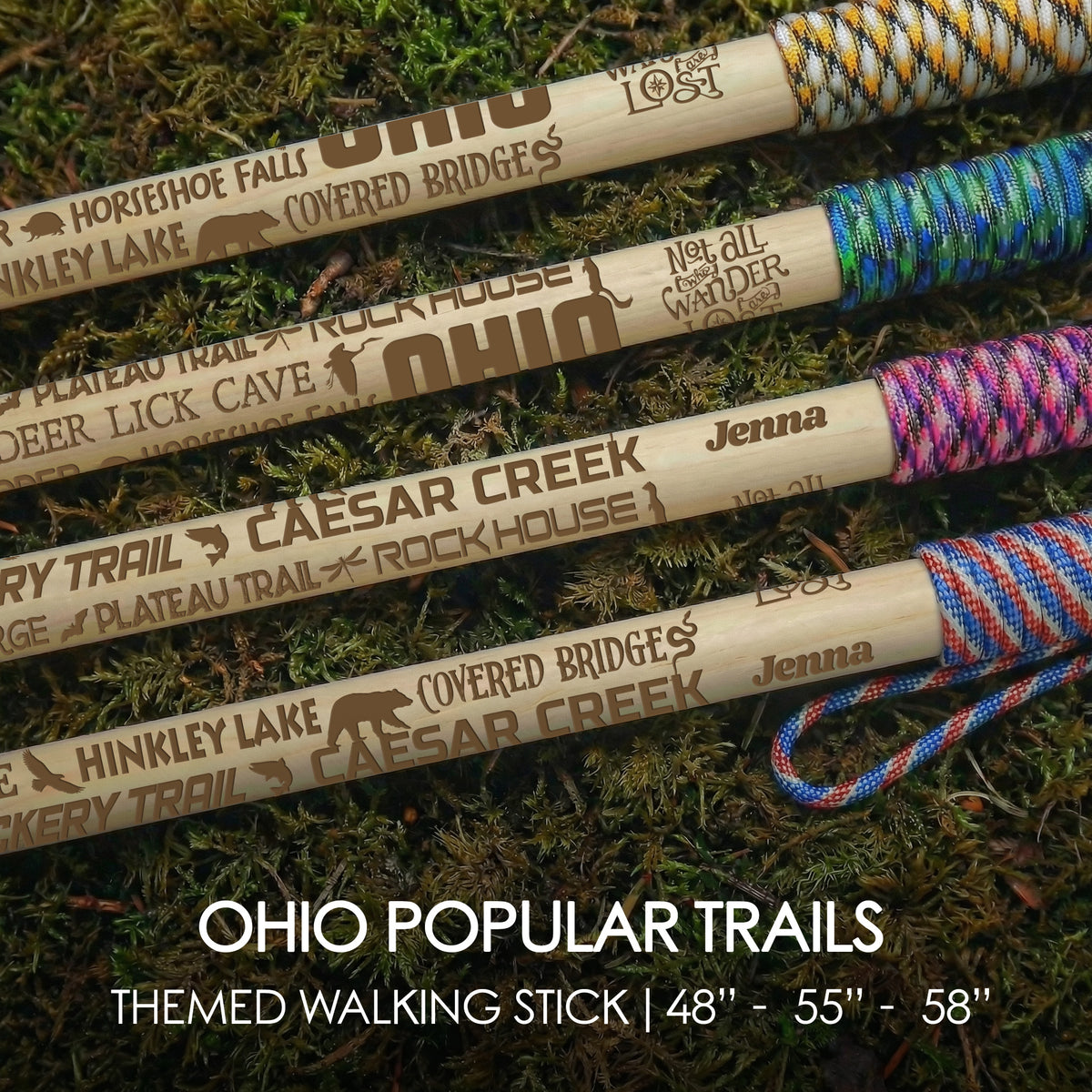 Popular Ohio Trails Themed Walking Stick