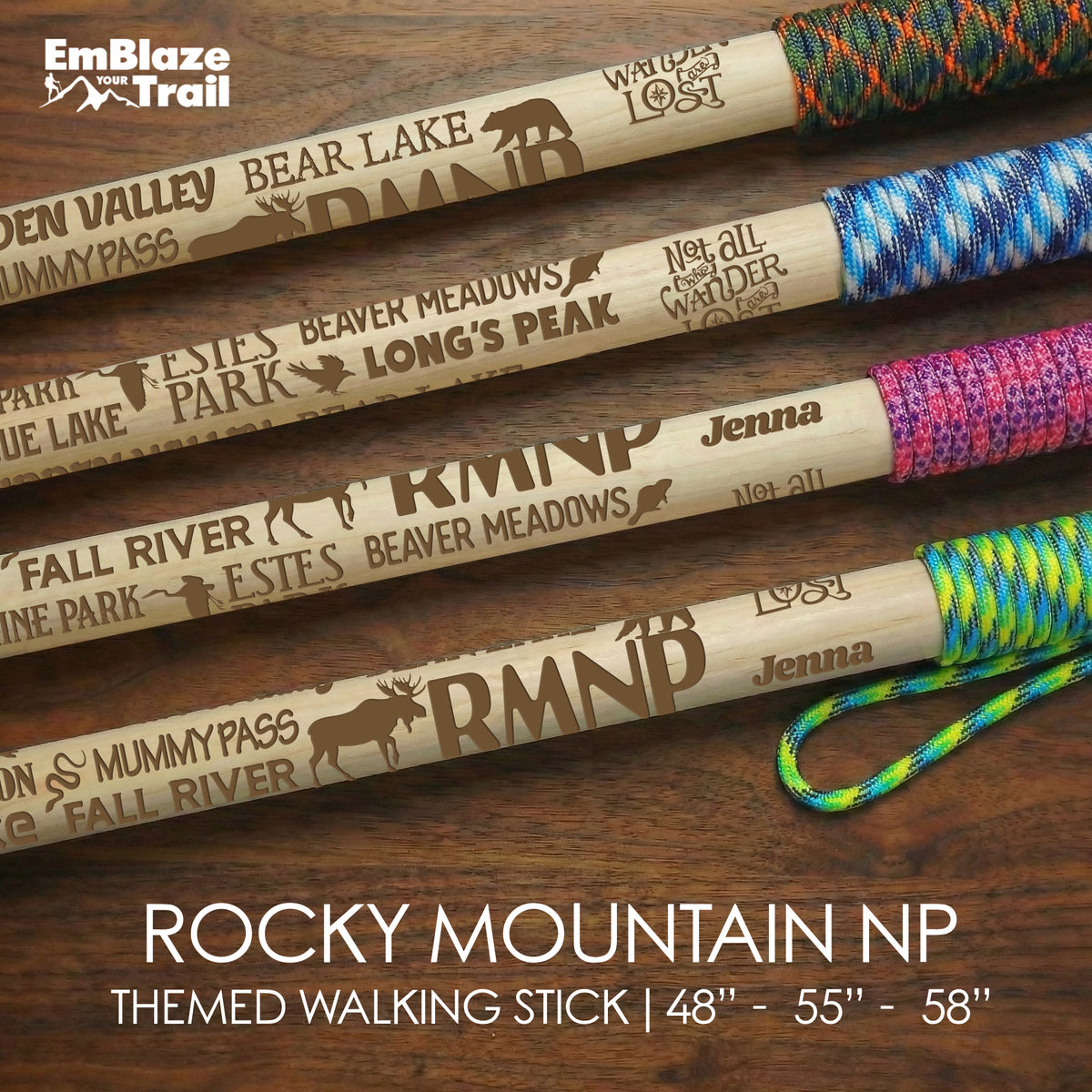 Rocky Mountain National Park Themed Walking Stick
