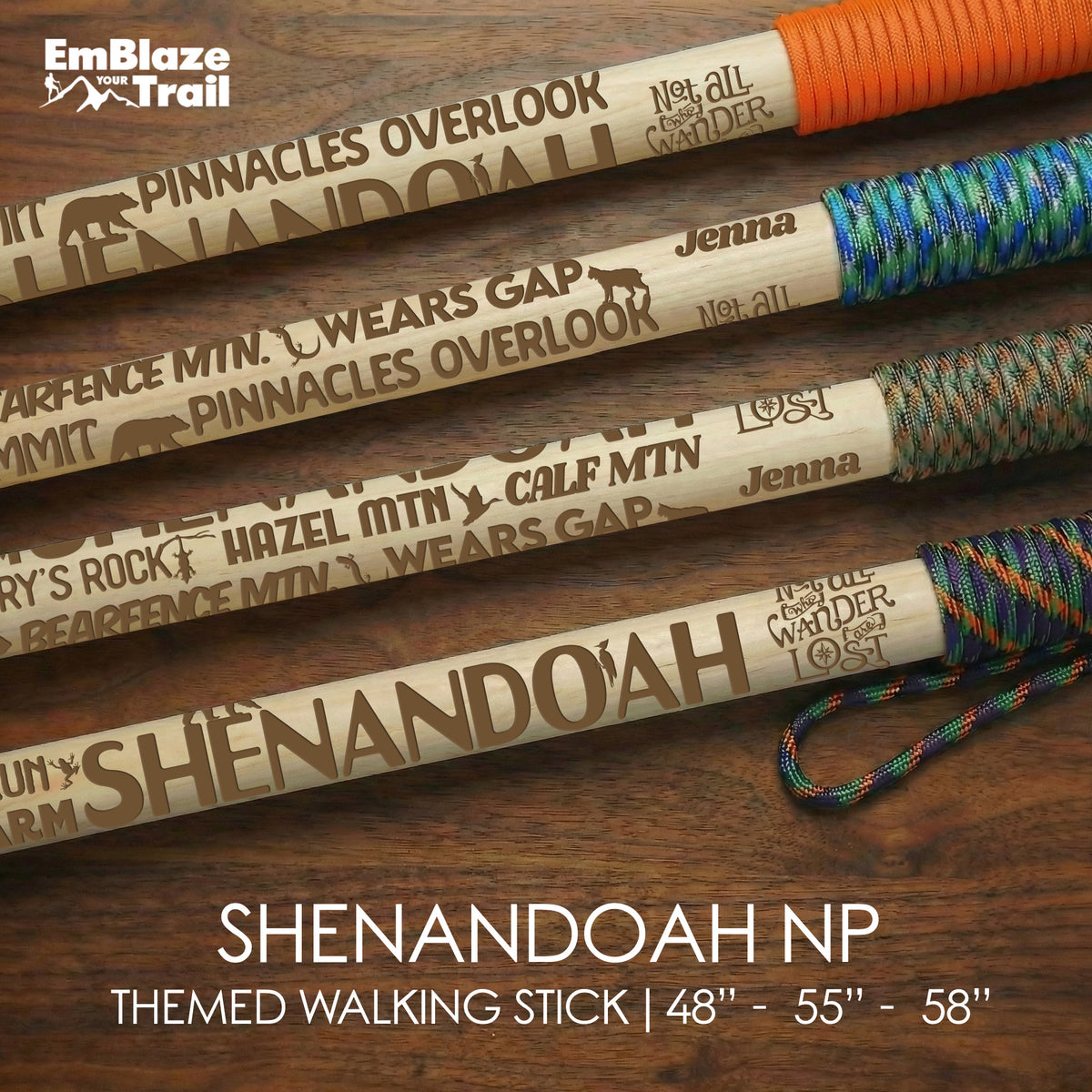 Shenandoah National Park Themed Walking Stick