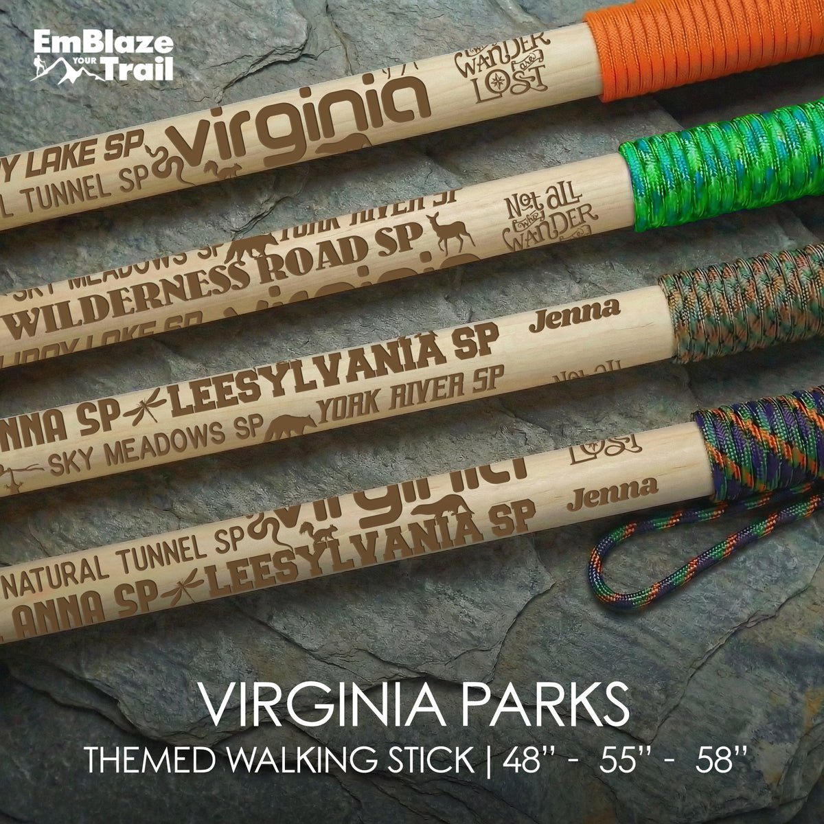 Virginia State Parks Themed Walking Stick