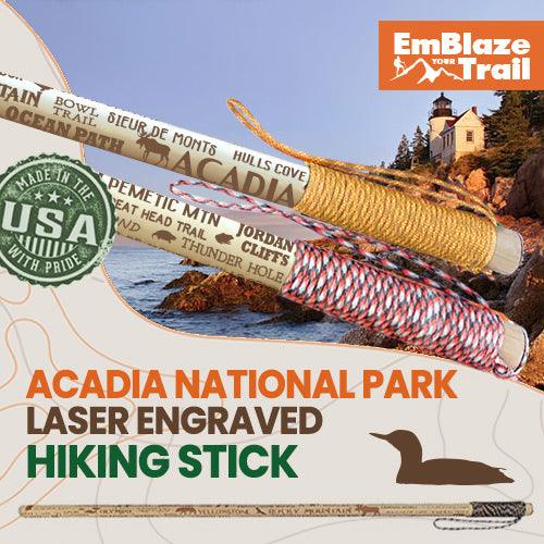 Acadia National Park Themed Hiking/Walking Stick - EmBlaze Your Trail