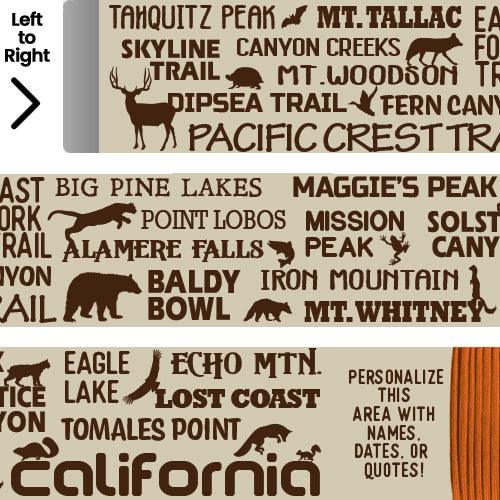 California Hiking Trails - Hiking/Walking Stick - Detail