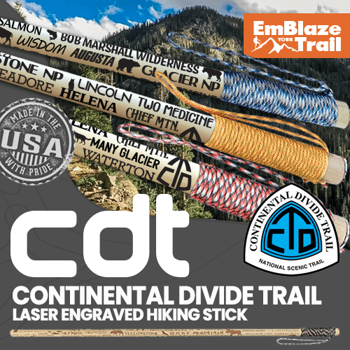 Continental Divide Trail Themed Hiking/Walking Stick