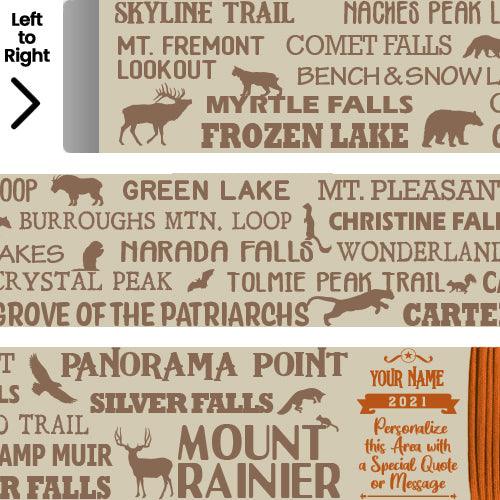Mt. Rainier National Park Themed Hiking Stick - EmBlaze Your Trail