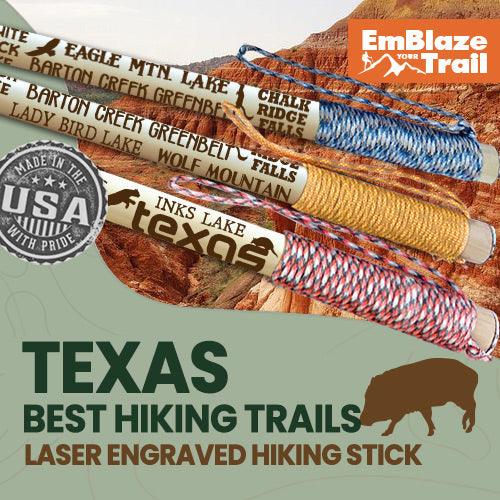 Best Texas Trails Themed Walking Stick