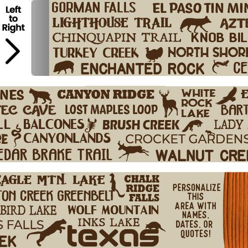 Best Texas Trails Themed Walking Stick - EmBlaze Your Trail