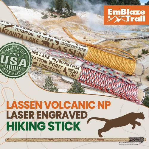 Lassen Volcanic National Park Themed Hiking/Walking Stick - EmBlaze Your Trail