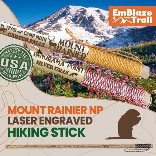 Mt. Rainier National Park Themed Hiking Stick