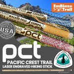 Pacific Crest Trail Themed Hiking Stick - EmBlaze Your Trail